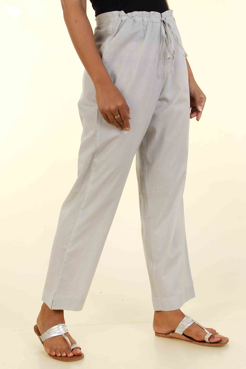 Cambric Cotton Pants in Pigeon Grey